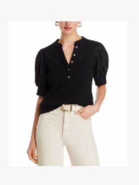 Single thread puff sleeve top size large